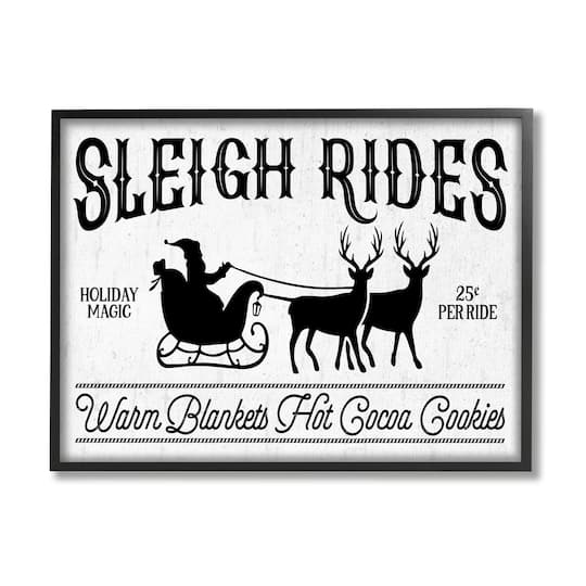 Stupell Industries Sleigh Rides Vintage Santa Claus Framed Giclee Art